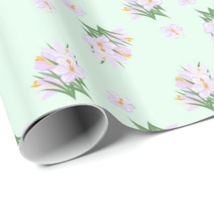 Spring flowers crocuses wrapping paper