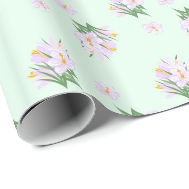 Spring flowers crocuses wrapping paper (Roll Corner)