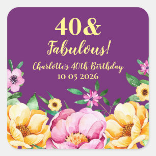 Spring Flowers Custom Birthday Favour Tag