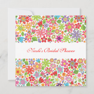 Spring Flowers Custom Bridal Shower Invitation