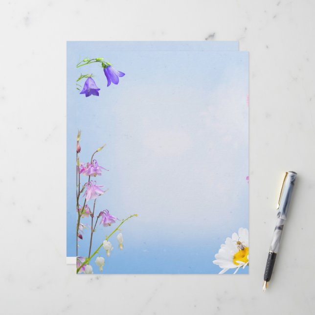Spring flowers custom letterhead (Front/Back In Situ)