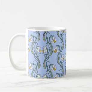 Spring flowers. Daffodil flowers interlaced into a Coffee Mug