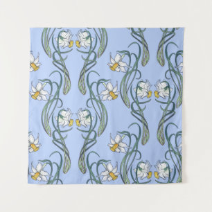 Spring flowers. Daffodil flowers interlaced into a Tapestry