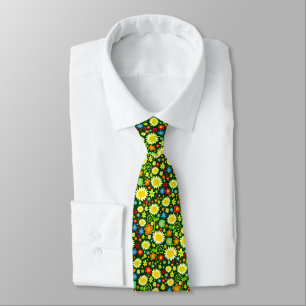 Spring Flowers - Dark Green Tie