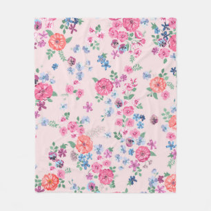Spring flowers design. Seamless floral pattern. Pl Fleece Blanket