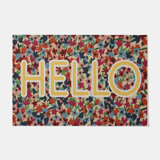 Spring Flowers Doormat, Hello Home Doormat
