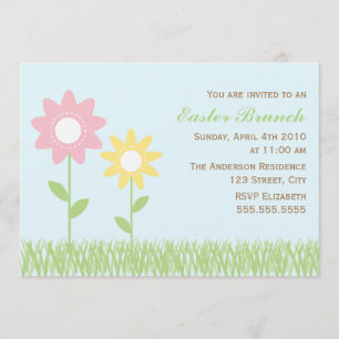 Spring Flowers Easter Brunch Invitation