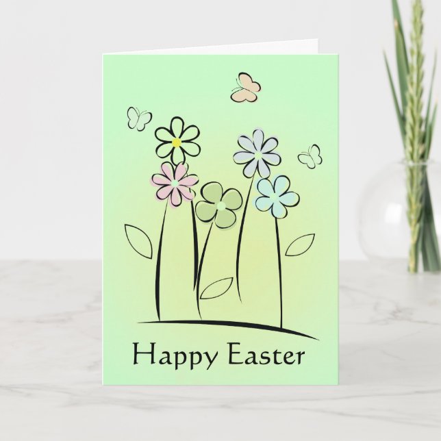 Spring Flowers Easter Card (Front)