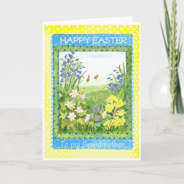 Spring Flowers Easter Card for a Grandmother (Front)