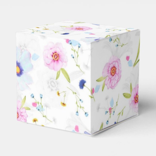 Spring Flowers Favor Box Floral (Back Side)