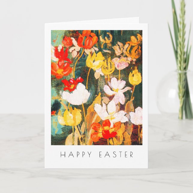 Spring Flowers. Fine Art Custom Easter Card (Front)