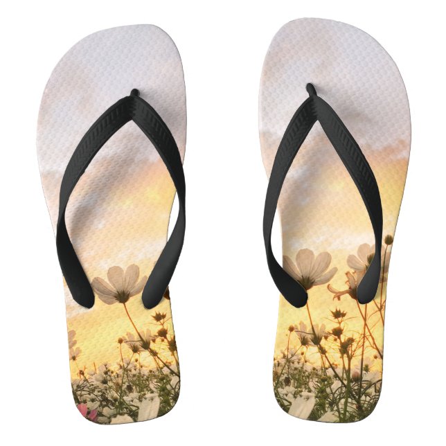spring flowers flip flops (Footbed)