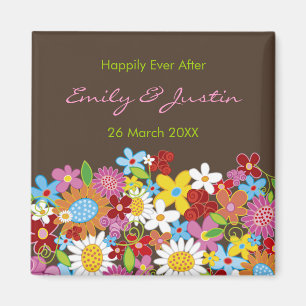 Spring Flowers Floral Garden Wedding Annnouncement Magnet