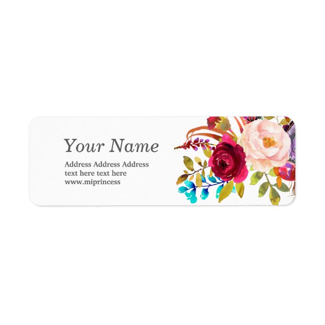spring flowers floral  return address stickers (Front)