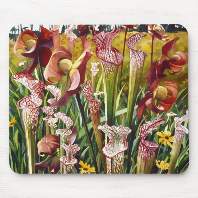 "Spring Flowers" Floral Watercolor Art Mouse Mat (Front)
