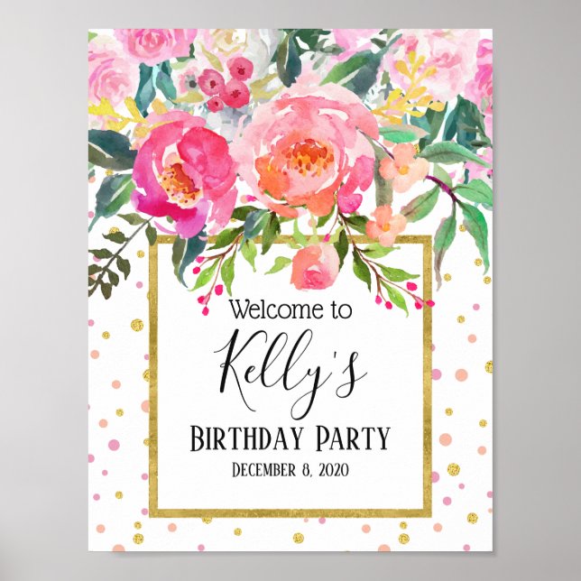 spring flowers, floral, welcome sign (Front)