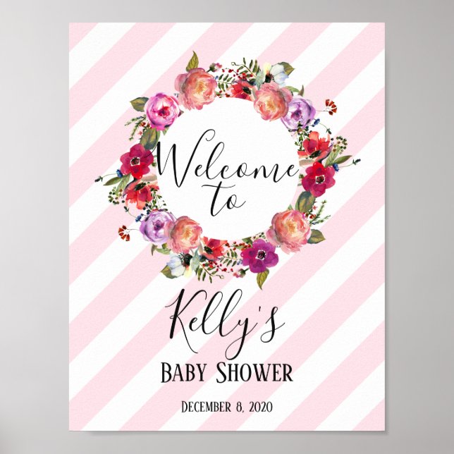 spring flowers, floral, welcome sign (Front)