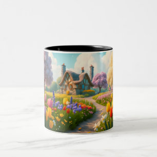 spring, flowers, flower, summer, floral, nature, Two-Tone coffee mug