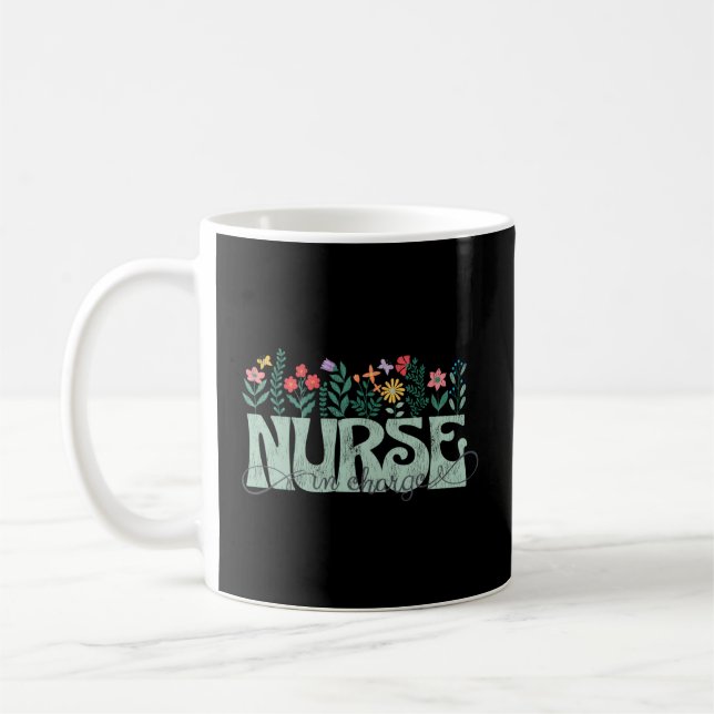 Spring Flowers For Nurse In Charge Distressed Coffee Mug (Left)
