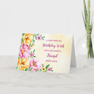 Spring Flowers Friend Birthday Card