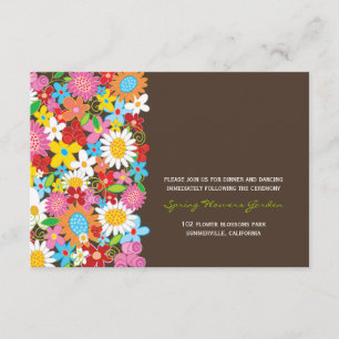 Spring Flowers Garden Chic Wedding Reception Card