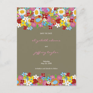 Spring Flowers Garden Save The Date Postcard