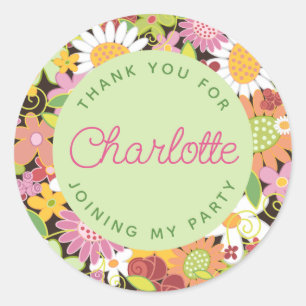 Spring Flowers Garden Whimsical Wedding Sticker