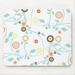 Spring flowers girly mod chic floral pattern mouse mat