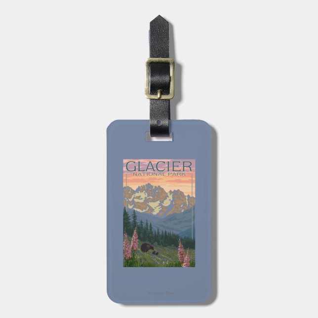 Spring Flowers - Glacier National Park, MT Luggage Tag (Front Vertical)
