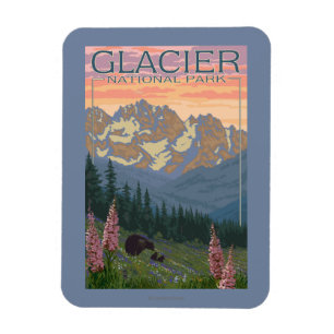 Spring Flowers - Glacier National Park, MT Magnet