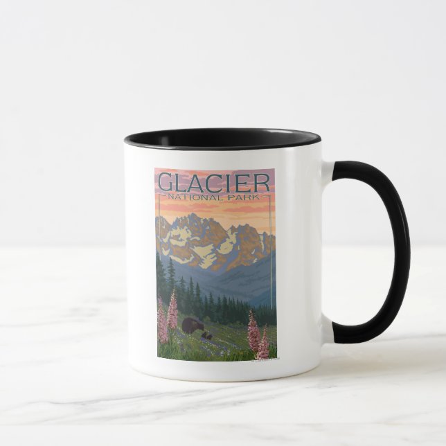 Spring Flowers - Glacier National Park, MT Mug (Right)