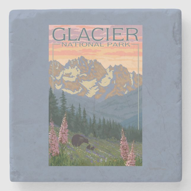 Spring Flowers - Glacier National Park, MT Stone Coaster (Front)