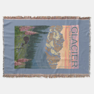 Spring Flowers - Glacier National Park, MT Throw Blanket