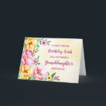 Spring Flowers Granddaughter Birthday Card<br><div class="desc">Pretty and thoughtful greeting card for your granddaughter's birthday with yellow,  purple and pink spring flowers,  rustic watercolor pattern and hand lettered style text.</div>