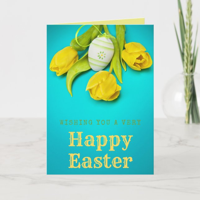 Spring Flowers Happy Easter Card (Front)