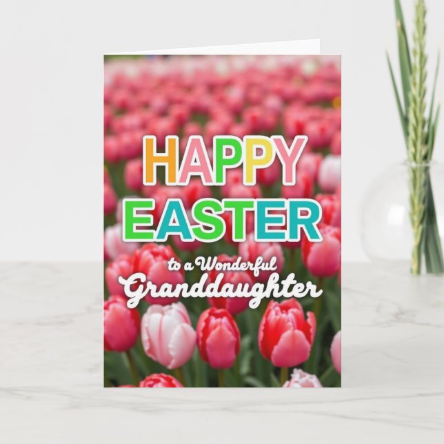 Spring Flowers Happy Easter Card (Front)