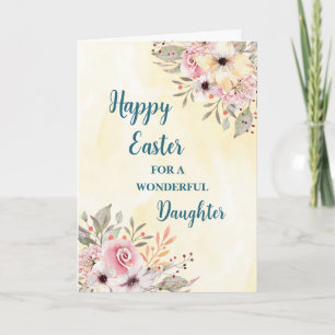 Spring Flowers Happy Easter Daughter Holiday Card