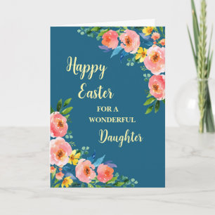 Spring Flowers Happy Easter Daughter Holiday Card
