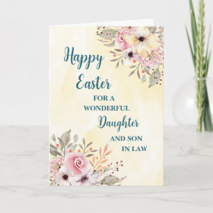 Spring Flowers Happy Easter Daughter Son in Law Holiday Card