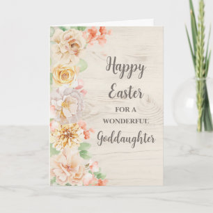 Spring Flowers Happy Easter Goddaughter Holiday Card