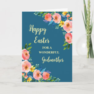 Spring Flowers Happy Easter Godmother Holiday Card