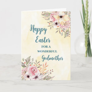 Spring Flowers Happy Easter Godmother Holiday Card