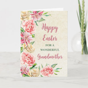 Spring Flowers Happy Easter Grandmother Holiday Card