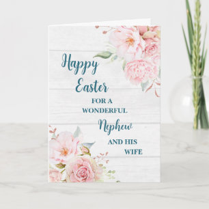 Spring Flowers Happy Easter Nephew & His Wife Holiday Card