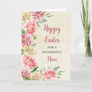 Spring Flowers Happy Easter Niece Holiday Card