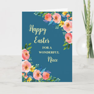 Spring Flowers Happy Easter Niece Holiday Card