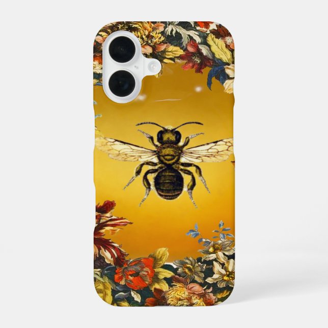 SPRING FLOWERS HONEY BEE / BEEKEEPER BEEKEEPING iPhone 16 CASE (Back)