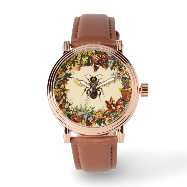 SPRING FLOWERS HONEY BEE / BEEKEEPER BEEKEEPING WATCH (Front)