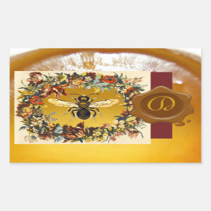 SPRING FLOWERS HONEY BEE BEEKEEPER BROWN WAX SEAL