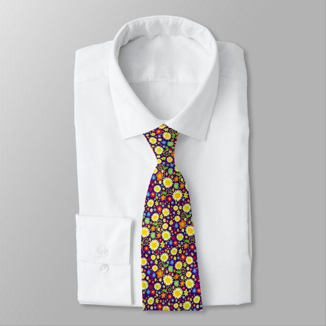 Spring Flowers II - Deep Purple Tie (Tied)